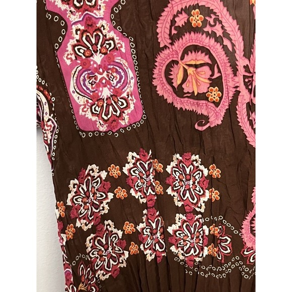 Boho Polyester Design Bay Studio Career Size Small Top Brown Blouses For Women - Picture 15 of 16